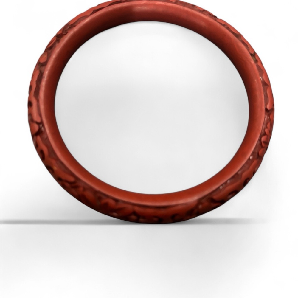 Vintage Cinnabar Bangle Bracelet